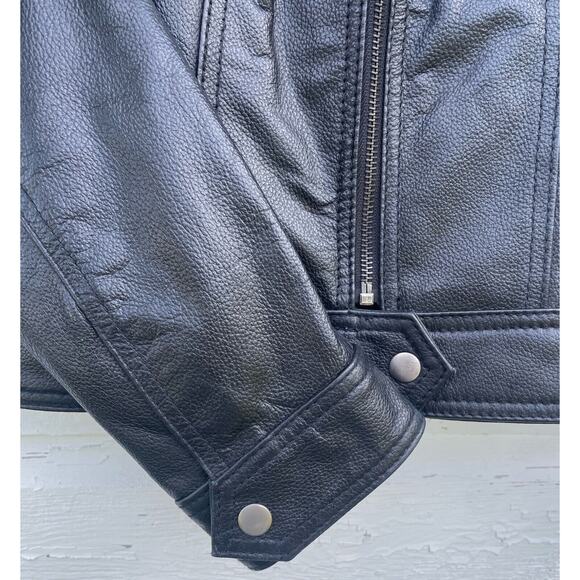 WHET BLU Leather Moto Jacket Womens XS Black Zip Snap Collar Motorcycle - Picture 5 of 15